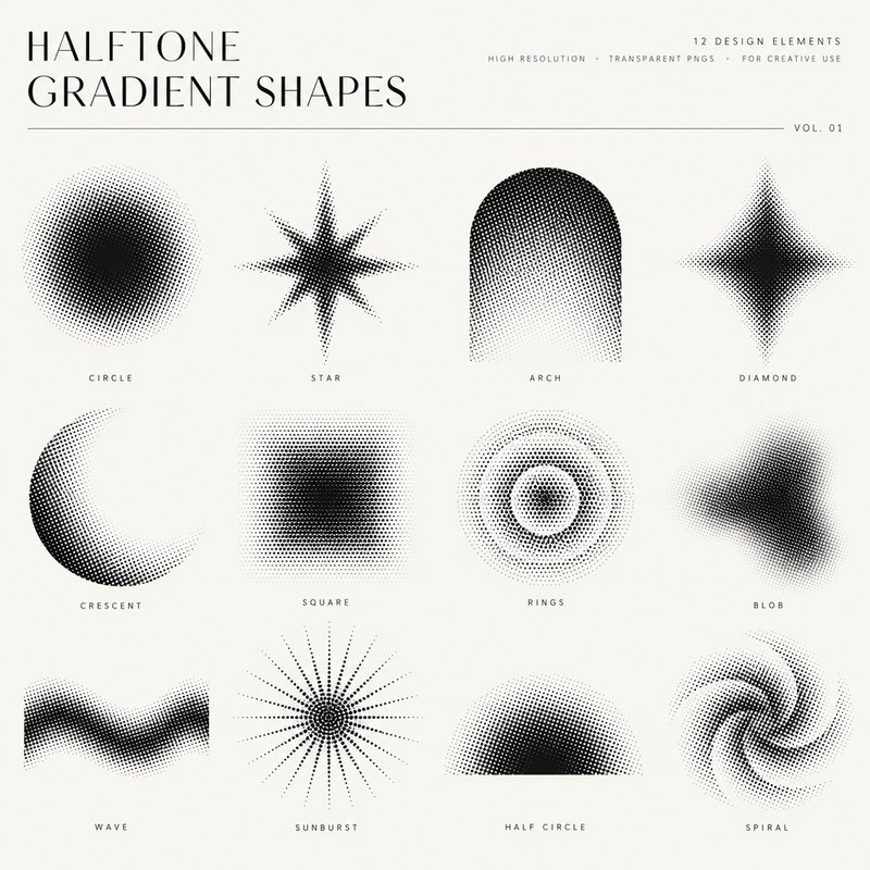 halftone gradient design elements