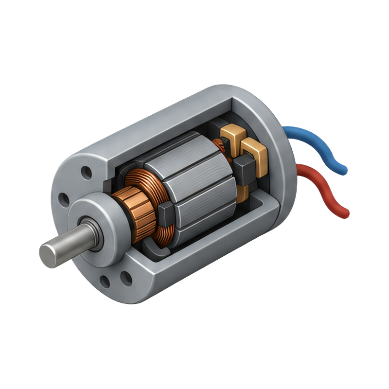 brushed motor cutaway illustration