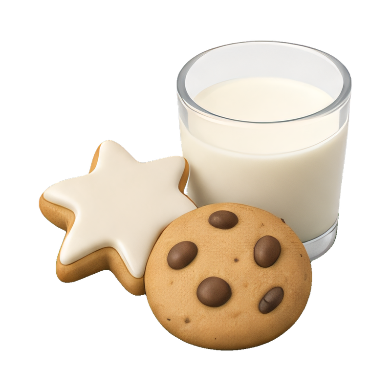 plate of cookies and milk