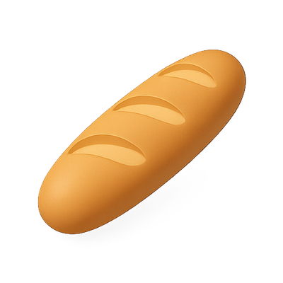 Realistic Baked Bread Loaf with Textured Crust