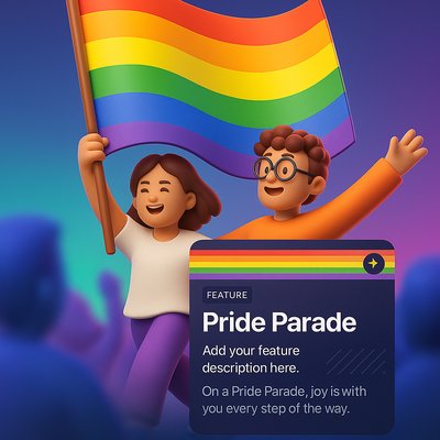 Vibrant Pride Parade Celebration with Rainbow Flag