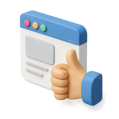 Stylish 3D Thumbs-Up Icon for Web Design