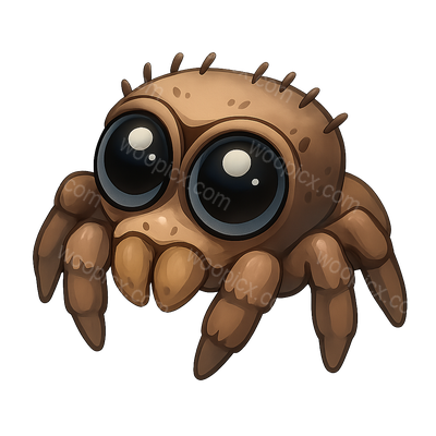 Cute Cartoon Spider with Big Eyes