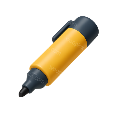3D Counterfeit Detection Pen Icon in Volumetric Design