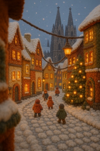 Charming Winter Scene in Cologne's Old Town