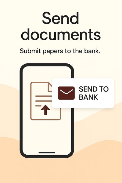Mobile App Interface for Document Submission to Bank
