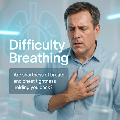 Health Awareness Graphic on Breathing Difficulties
