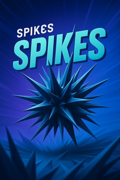 Dynamic Spikes Illustration with Bold Typography