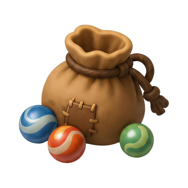 colorful marbles in a bag