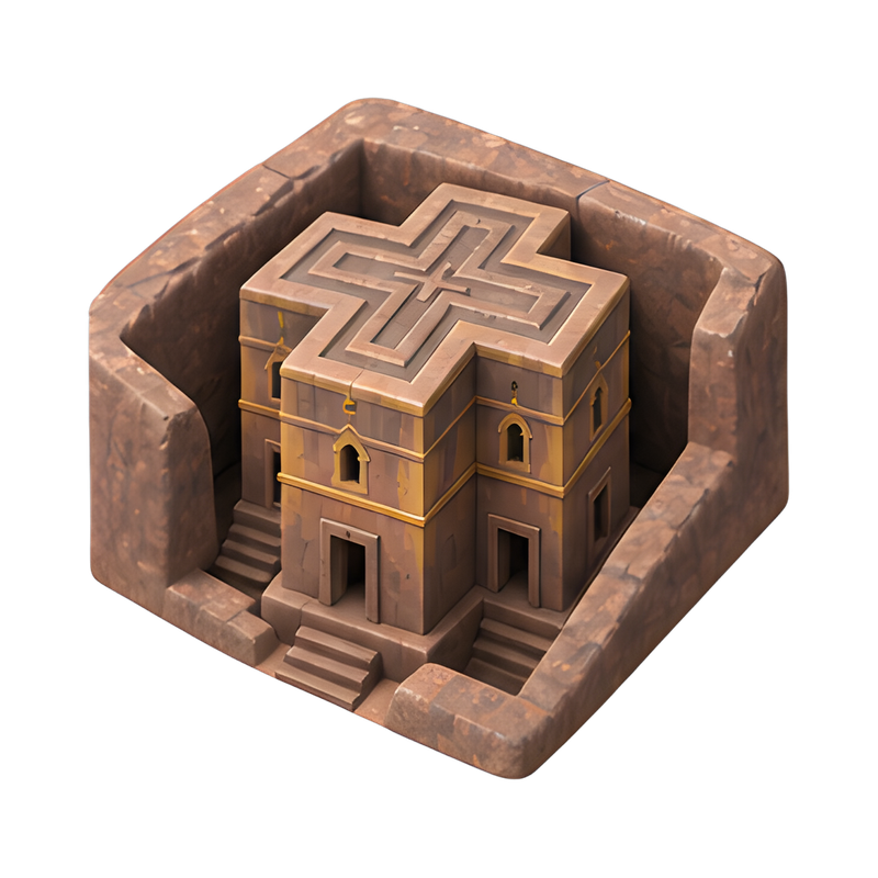 Lalibela rock-hewn church view