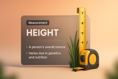3D Illustration Featuring Height Measurement Concept