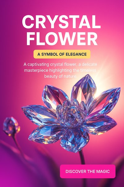 Elegant Crystal Flower with Dynamic Composition