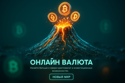 Cryptocurrency Volcano Erupting with Digital Currency Symbols