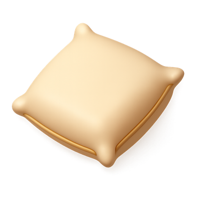 Stylish 3D Pillow Icon with Isometric View