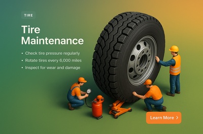 Detailed 3D Scene of Tire Maintenance with Workers