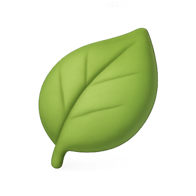 Stylized Green Leaf Emoji Representing Nature