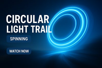 Dynamic Circular Light Trail Graphic with Modern Aesthetic