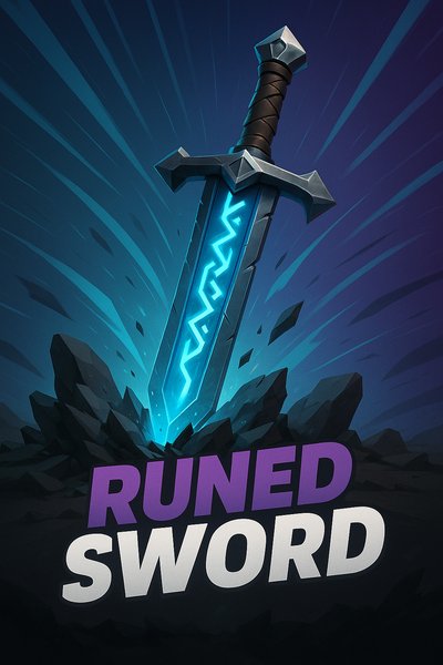 Dynamic Runed Sword Illustration with Engaging Design Elements