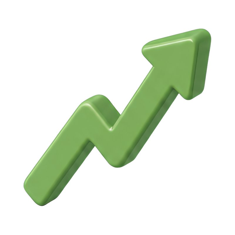 bold rising trend arrow
