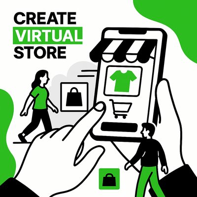 Illustrative Graphic for Virtual Store Creation Concept