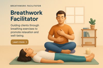 Breathwork Facilitator Illustration for Relaxation and Well-Being