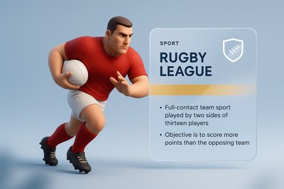 Dynamic Rugby League Design with 3D Illustration