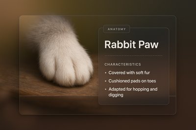 3D Illustration of a Rabbit Paw with Informative Overlay
