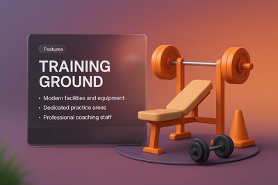 3D Illustration of a Modern Training Ground with Features
