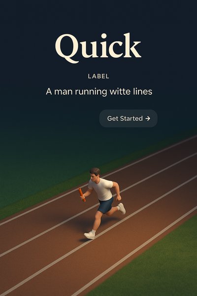 High Perspective 3D Scene with Runner on Track