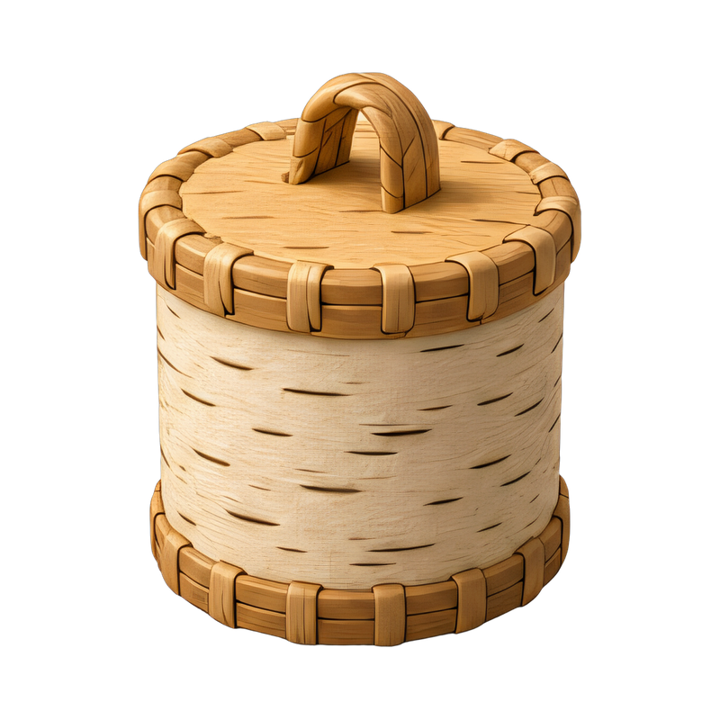 woven birch bark box