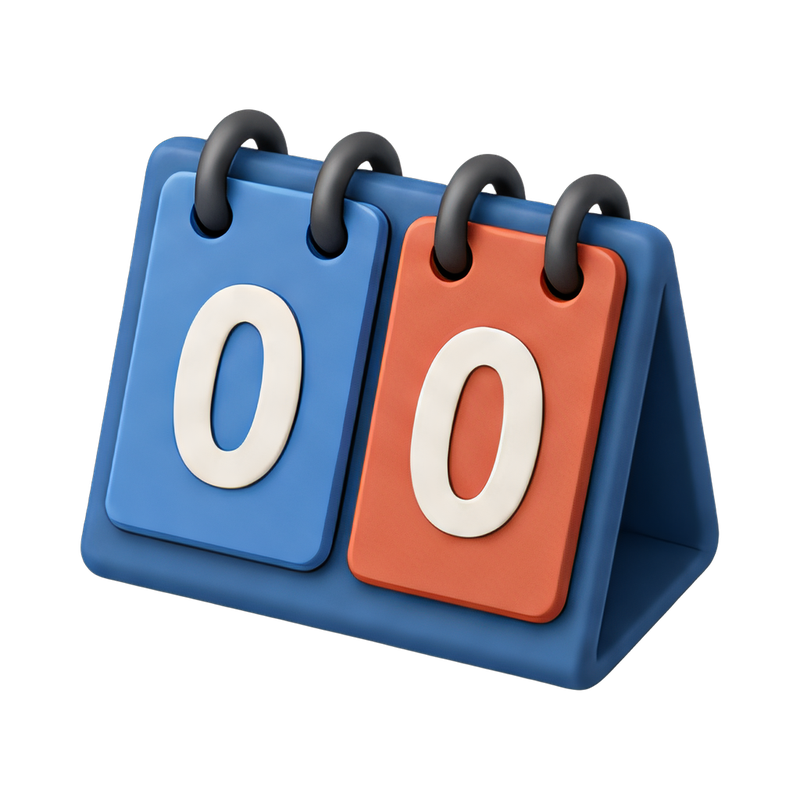 dynamic score flip cards