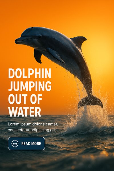 Dolphin Jumping Out of Water at Sunset