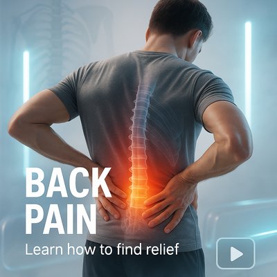 Health Awareness Graphic on Back Pain Relief