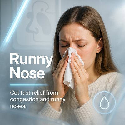 Health Awareness Graphic for Runny Nose Relief
