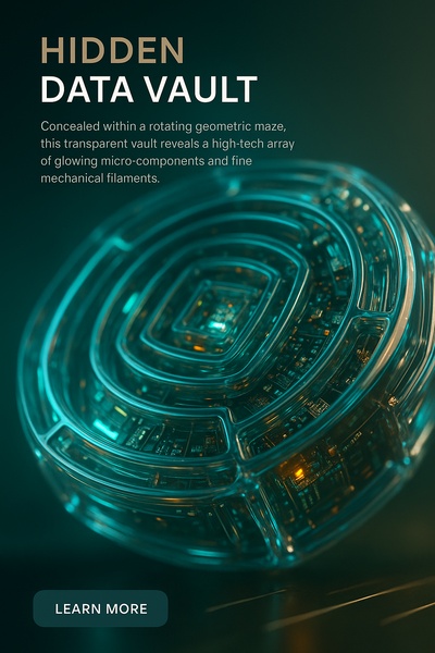 Hidden Data Vault in a Rotating Geometric Maze