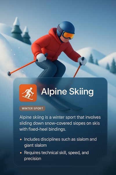 Inspiring Alpine Skiing Design with 3D Illustration