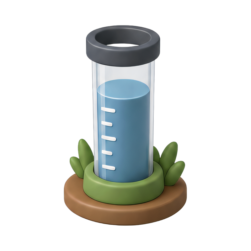 transparent rain gauge tube