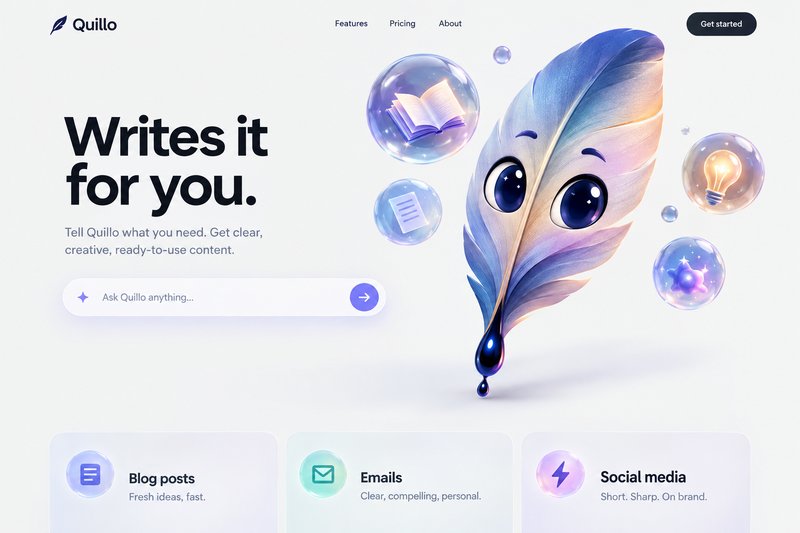 AI agent landing page design