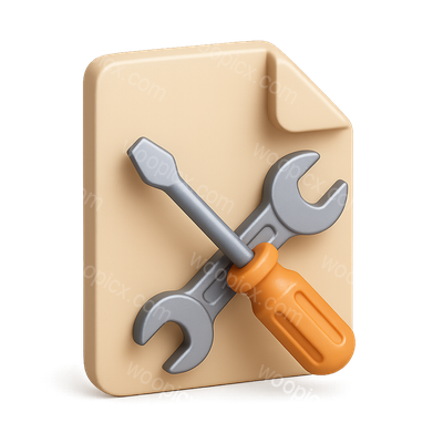 Stylish 3D Hotfix Icon with Tools and File