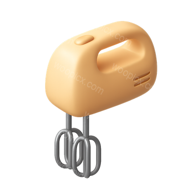 Stylish 3D Hand Mixer Icon with Beaters