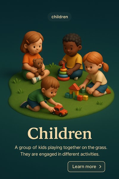 Charming 3D Scene of Children Playing Together