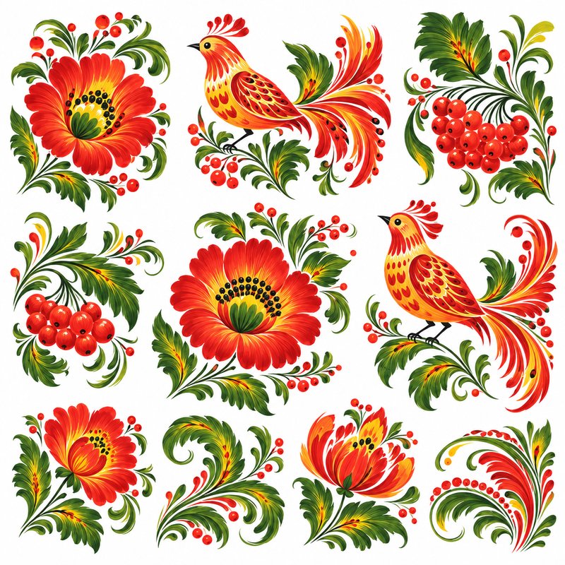 Petrykivka floral design elements
