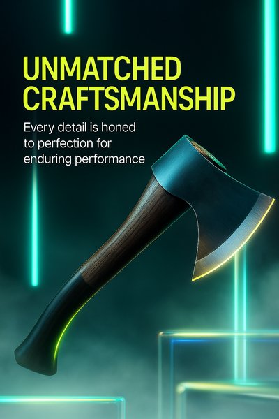 Captivating Neon Axe Design for Marketing