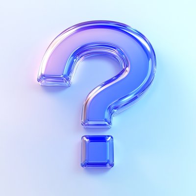 Stylized Glass Question Mark Icon