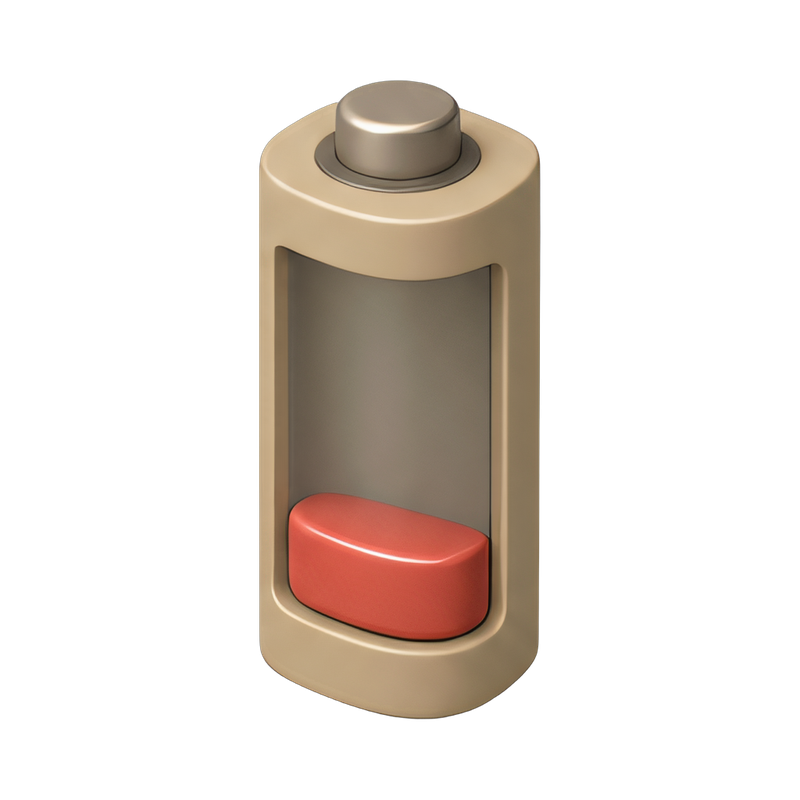 empty red battery icon