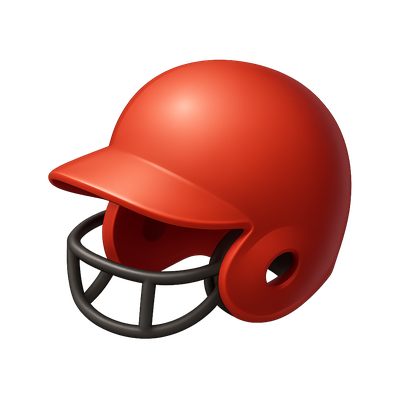 3D Red Football Helmet Icon for Sports Themes