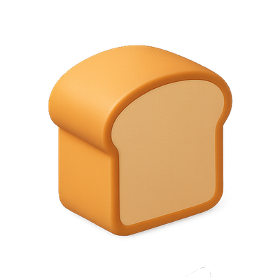 3D Render of a Loaf of Bread Icon