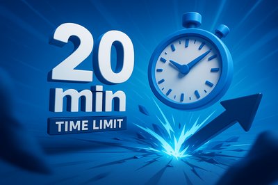 Dynamic countdown timer graphic with a time limit theme