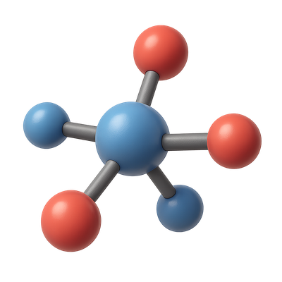 3D Icon of Chemical Structure with Isometric Design