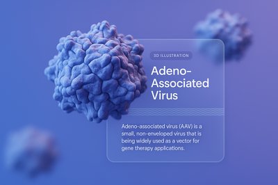 3D Illustration of Adeno-Associated Virus (AAV) for Gene Therapy